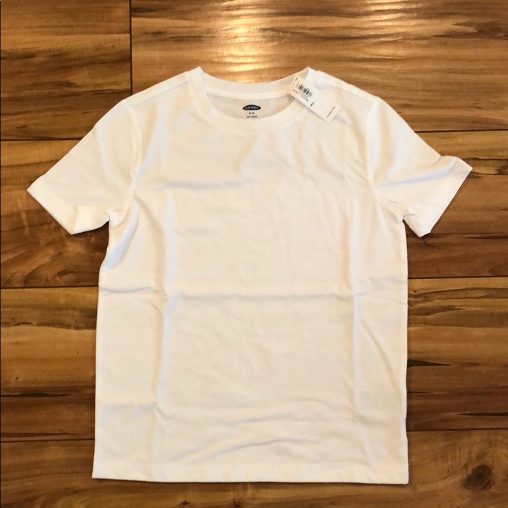 Old Navy boys white tee medium (8) NWT